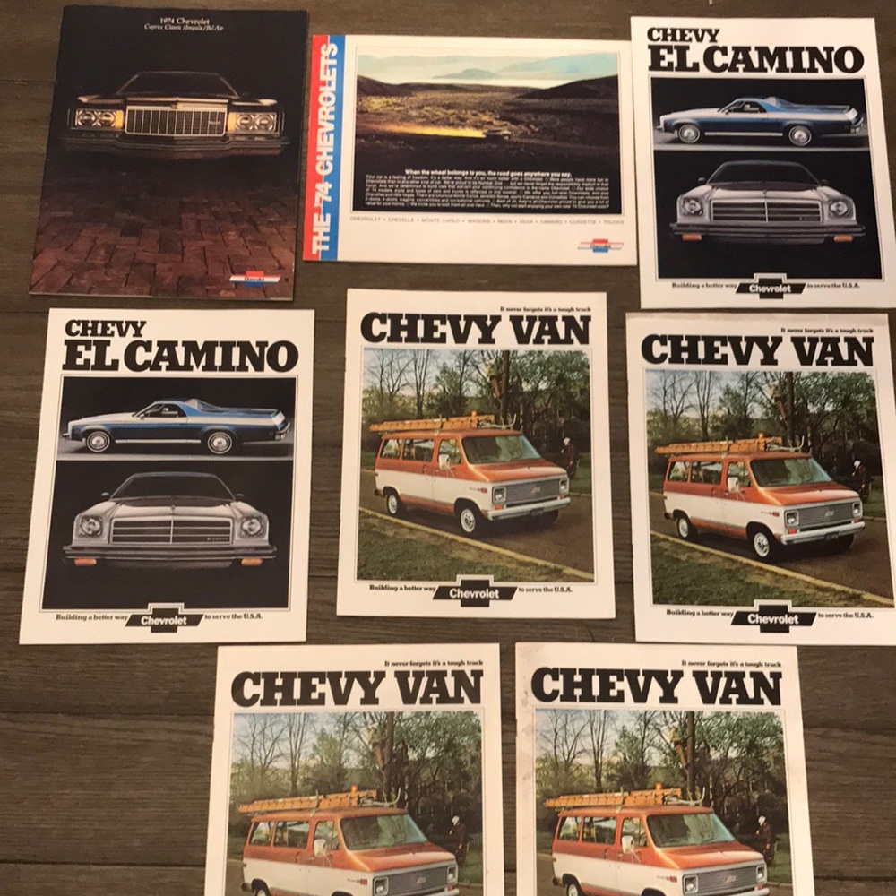 Chevy advertising dealer promo booklets vintage 1970’s 8 booklets Chevrolet cars